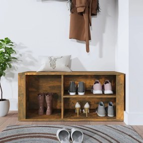 füstös tölgy színű szerelt fa cipősszekrény 100 x 35 x 45 cm