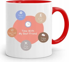 Piros Baráti Bögre My Best Friend Ajándék fényképes nyomattal