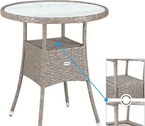 Casaria® Rattan asztal - szürke