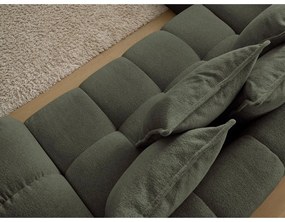 Zöld zsenília kinyitható-tárolóhelyes sarokkanapé (bal oldali-L alakú) Everest – Bobochic Paris