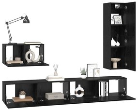 TV szekrény garnitúra 4 pcs Musta tammi 200 x 30 x 30 cm