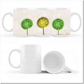 Sárga nyomott mintás bögre lime-mal