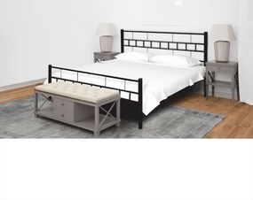 Ágy, fekete, 180x200, TAJGI