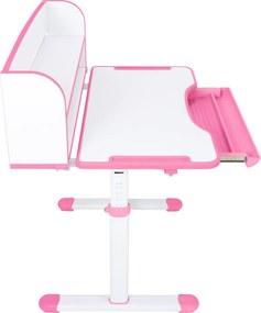 Növekvő íróasztal és szék, rózsaszín/fehér, set ZION