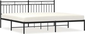 vidaXL fekete fém ágykeret fejtámlával 193 x 203 cm