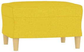 világossárga szövet kanapéfotel lábtartóval 60 cm
