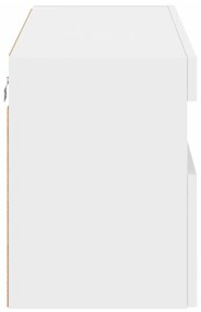 fehér falra szerelhető TV-szekrény LED-lámpákkal 80x30x40 cm