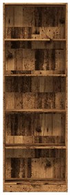 antik fa színű szerelt fa könyvespolc 60 x 24 x 176 cm