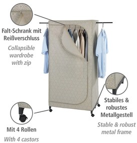 Bézs textil ruhásszekrény 75x160 cm Balance – Wenko
