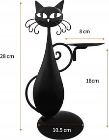 Gyertyatartó állvány fém gyertyatartó fekete macska