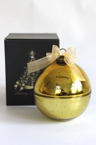 Arany színű illatos gyertya Karácsonyi gömb 13cm