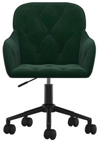 vidaXL 2 db sötétzöld bársony forgó étkezőszék