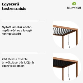 LuminaHaven Pergola 3x3 Horganyzott acél Fa színű