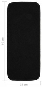 15 db fekete négyszögű csúszásmentes lépcsőszőnyeg 60 x 25 cm