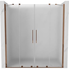 Mexen Velar Duo, tolózuhanyajtó nyitáshoz 180 cm, 8 mm-es matt üveg, rózsaszín arany, 871-180-000-32-60