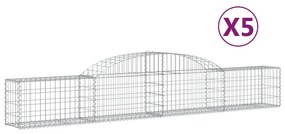 5 db íves horganyzott vas gabion kosár 300x30x40/60 cm
