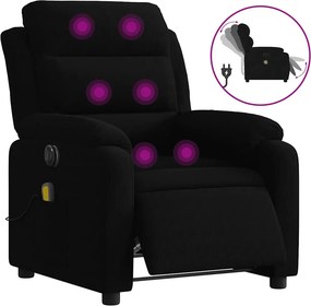 vidaXL fekete bársony elektromos dönthető masszázsfotel