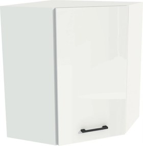 Konyhaszekrény felső sarok 60/72 Capri Fehér front Fehér Akril Fényes