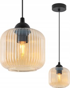 Függőlámpa Mennyezeti Csillár Mézszínű Üveg Lámpabúra Étkező Konyha E27