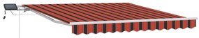 Manuális Behúzható Napernyő LED-del Narancs és Barna 300x250 cm
