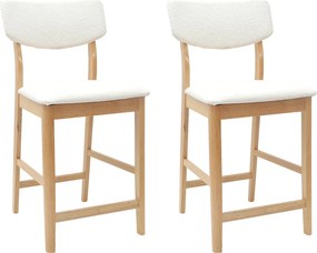 vidaXL Étkező Székek 2 pcs Természetes 48 x 49 x 95 cm Tömör Gumi Fa