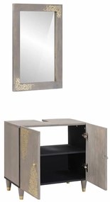 Fürdőszoba bútor szett tárolóval 2 pcs Szürke 62 x 33 x 58 cm