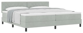 Boxspring Ágy Matraccal Világosszürke 200x200 cm Bársonyos