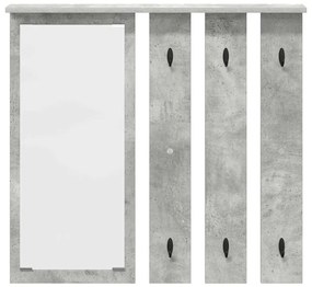 Fali Kabáthorog polcokkal Beton szürke 84 x 10 x 80 cm Faanyag