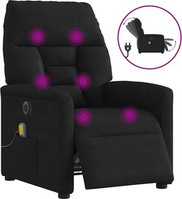 vidaXL fekete mikroszálas szövet elektromos dönthető masszázsfotel