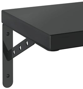 2 db fekete rozsdamentes acél fali polc 75 x 23,5 cm