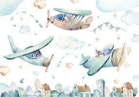 Gyerekszoba Tapéta Repülőgépek Skandináv Fotótapéta 416x254