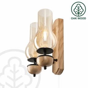 Brilagi - LED Fali lámpa COTTAGE 2xE14/40W/230V tölgy/barna