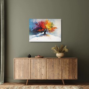 Üveg kép - Színes fa (70x50 cm)