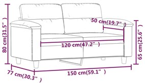 kétszemélyes bézs mikroszálas szövetkanapé 120 cm