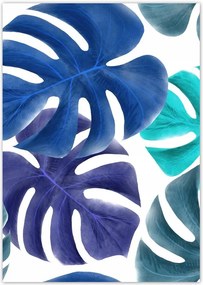 Poszterek A4 Pion Monstera Levelek Kék