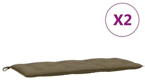 2 db melange tópszínű szövet kerti padpárna 120x50x7 cm