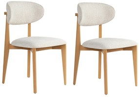 Lionte White and Light Oak étkezőszék szett, 2 db