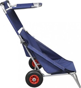 hordozható, összecsukható kék strandkocsi