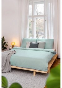 Zöld kétszemélyes mikroszatén ágyneműhuzat 200x200 cm Basic – Bonami Essentials