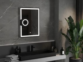 Mexen Onyx, LED fürdõszobai tükör háttérvilágítással és kozmetikai tükörrel 60x80 cm, 6000K, páramentesítõ, 9813-060-080-611-00