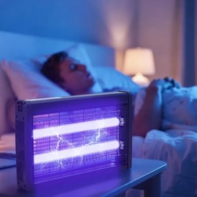 Brilagi - Elektromos rovarcsapda 2xUV/10W/230V, 60 m², fekete