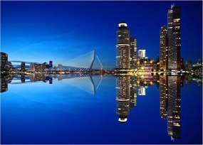 Kép - éjszaka Rotterdam (üvegen) (70x50 cm)