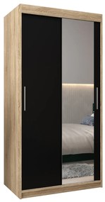 Ruhásszekrény 100 cm Toki 2 (szonoma tölgy + matt fekete). 1064969