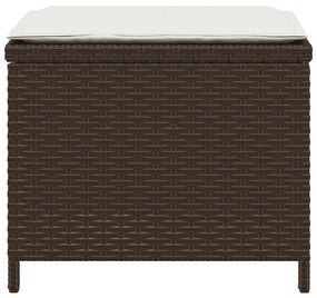 4 db barna polyrattan kerti szék párnával 40x40x35 cm
