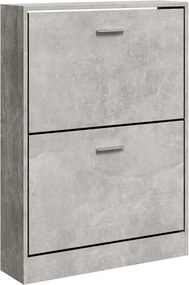 vidaXL betonszürke szerelt fa cipőszekrény 59 x 17 x 81 cm