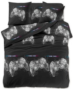GAME OVER fekete mikroszálas ágyneműhuzat Ágyneműhuzat mérete: 70 x 80 cm | 140 x 200 cm