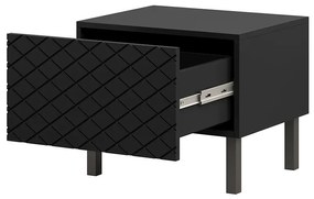 Scalia II 50 1SZ éjjeliszekrény szett 2 db - fekete matt / fekete lábak