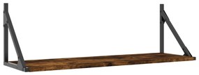 2 db füstös tölgy színű szerelt fa fali polc 80 x 25 x 25,5 cm