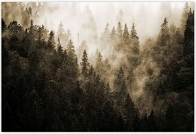 Poszterek 200x135 Tájkép Szépia Hegyek Köd