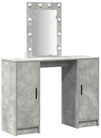 LED világítással ellátott sminktükör Beton Szürke 102x33x135 cm